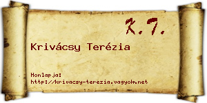 Krivácsy Terézia névjegykártya