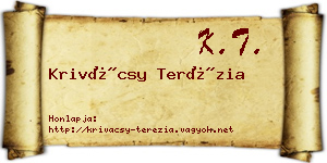 Krivácsy Terézia névjegykártya