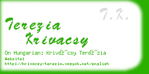 terezia krivacsy business card